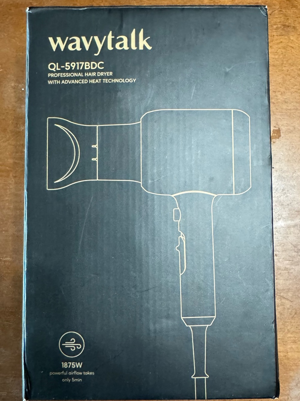 wavytalk QL-5917BDC Professional Hair Dryer - Black & Gold
